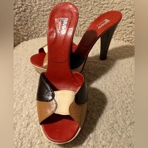 Bravo Browns Women's Heeled Mules - Made in Italy - Size 7 US